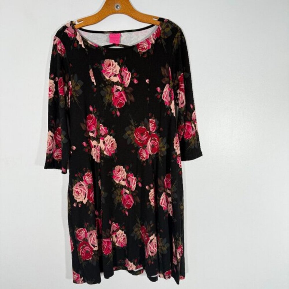 Torrid x Betsey Johnson Floral Mini Dress Roses Cut out 1X